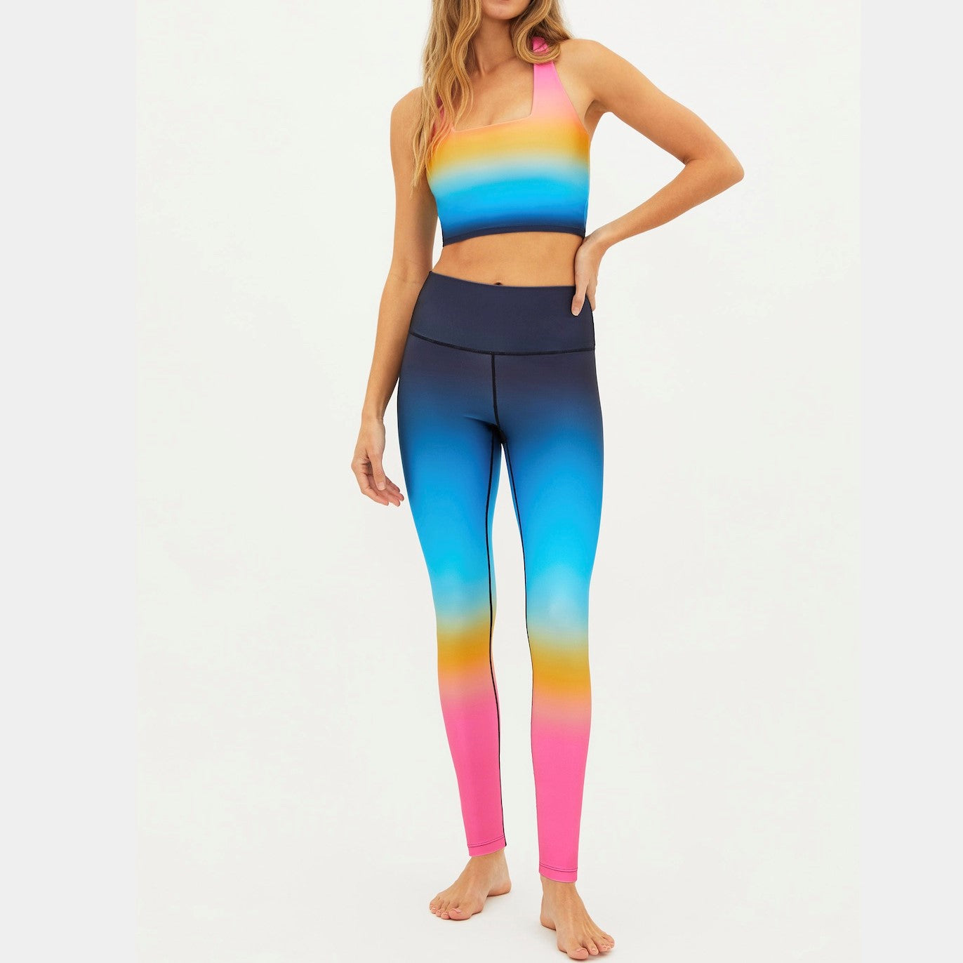 Victoria's Secret Pink Yoga Pants Legging Small Excellent Rainbow