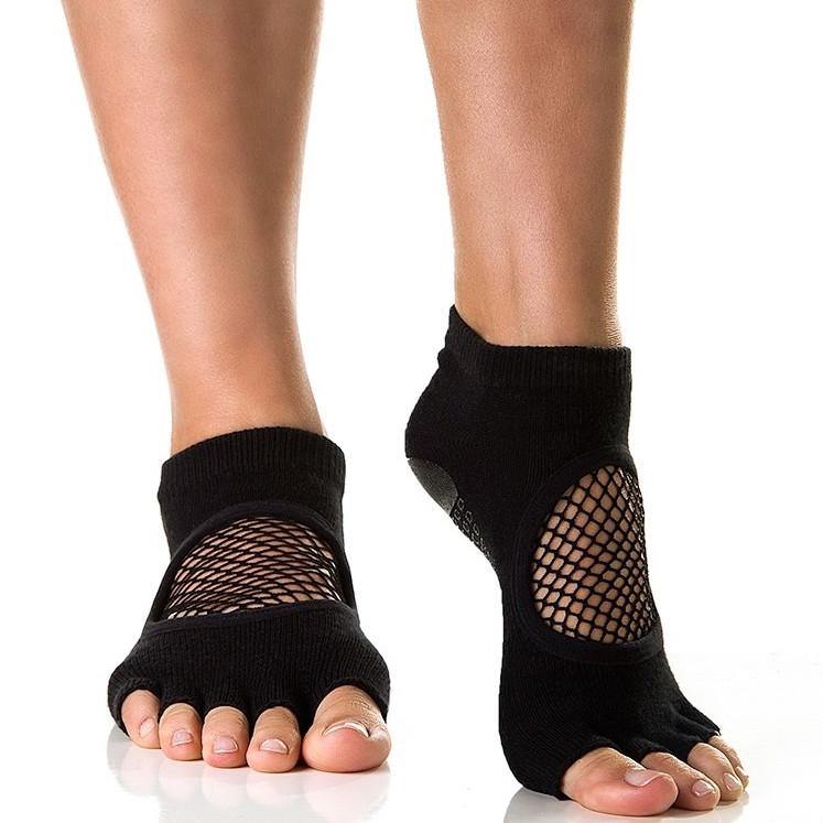 Toeless Non Slip Women Yoga Socks Two Toe Yoga Barre Pilates
