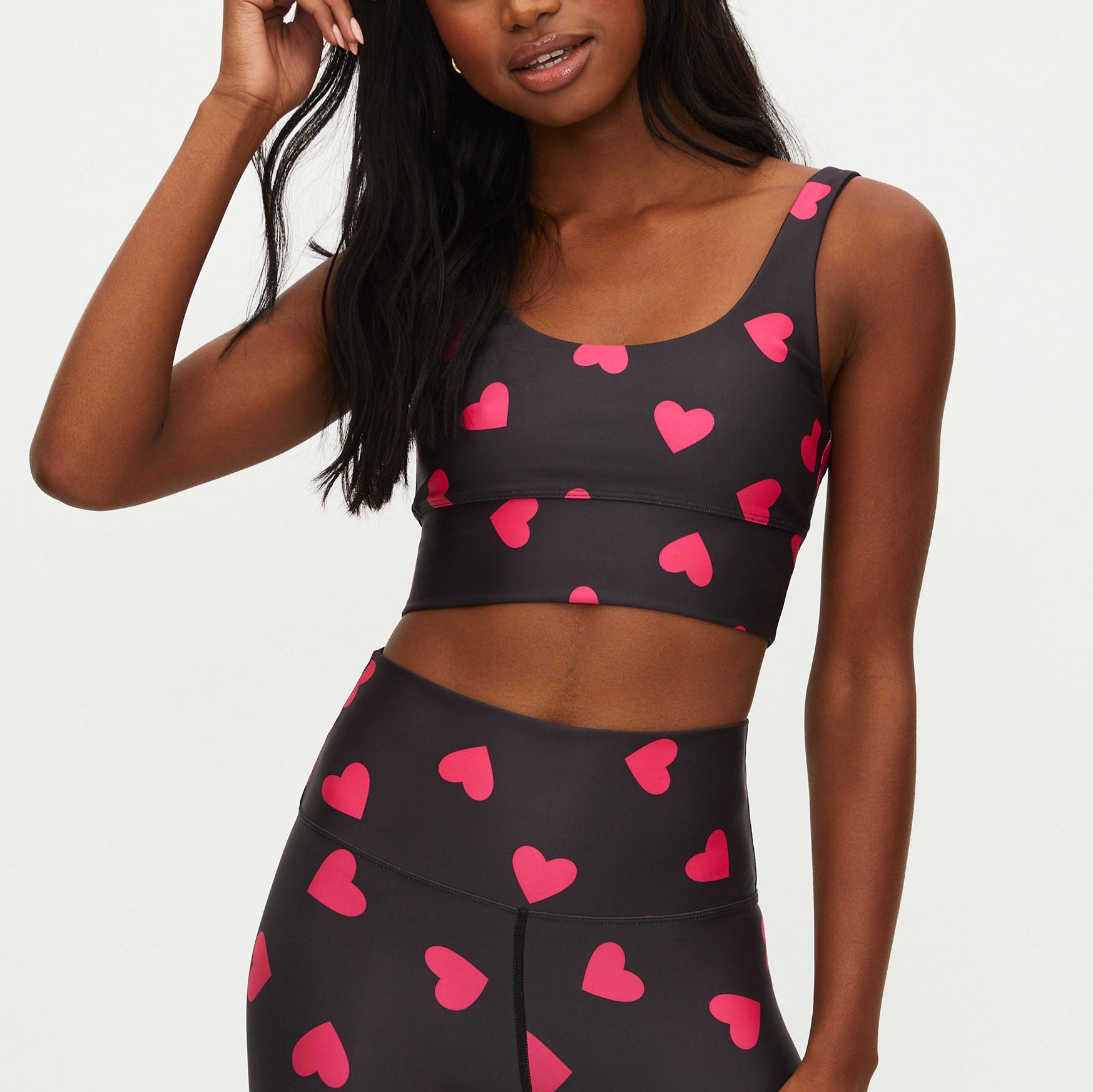 Gymshark Love Hearts Crop Top - Dolly Pink