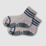 5th Avenue Active Sporty Chic Quarter Crew Dark Denim White Grip Socks 2