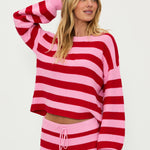 beach riot Ava sweater candy cane stripe