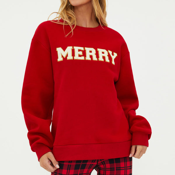 beach riot bright dawn sweatshirt plaid red