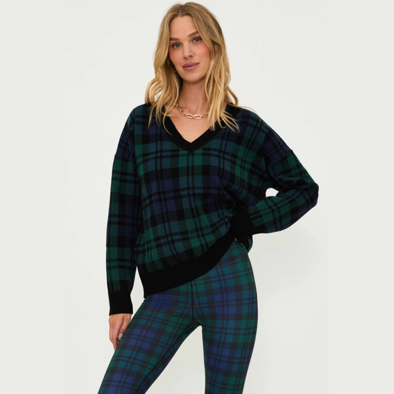 beach riot joey sweater wintergreen plaid