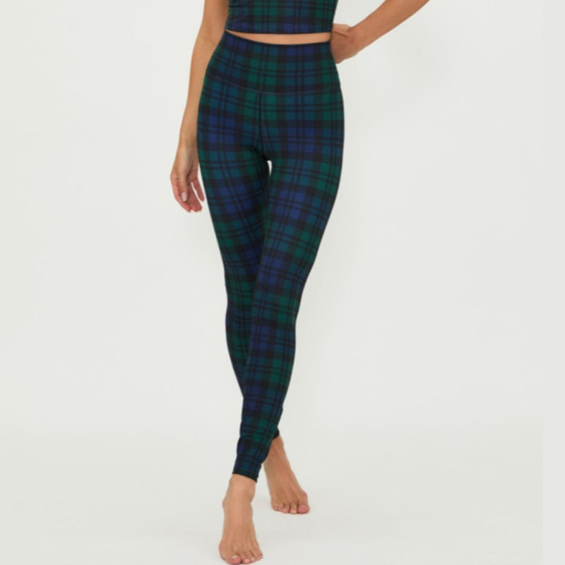 beach riot piper leggings wintergreen plaid