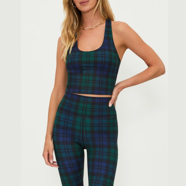 beach riot yara top wintergreen plaid