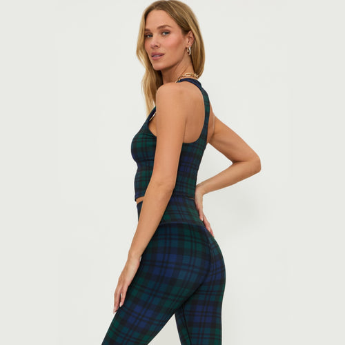 beach riot yara top wintergreen plaid