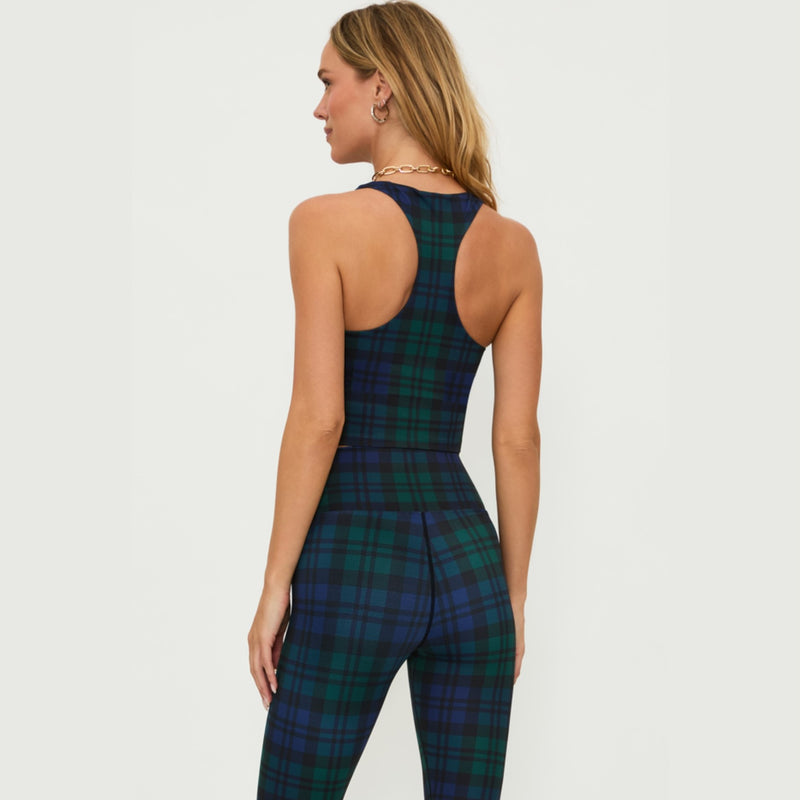 beach riot yara top wintergreen plaid