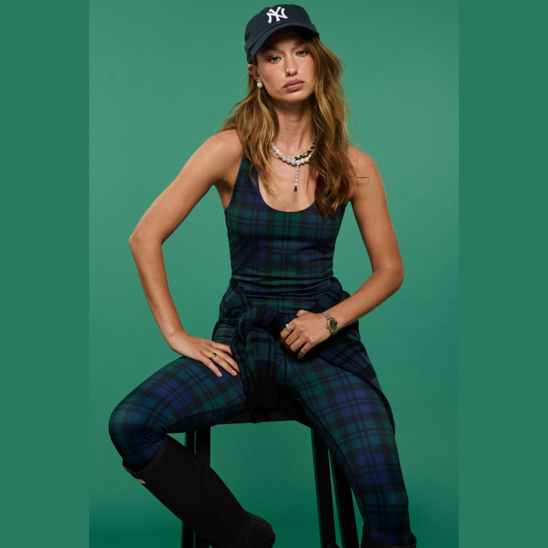 beach riot yara top wintergreen plaid