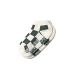 club martyn checkered ankle beige grip socks