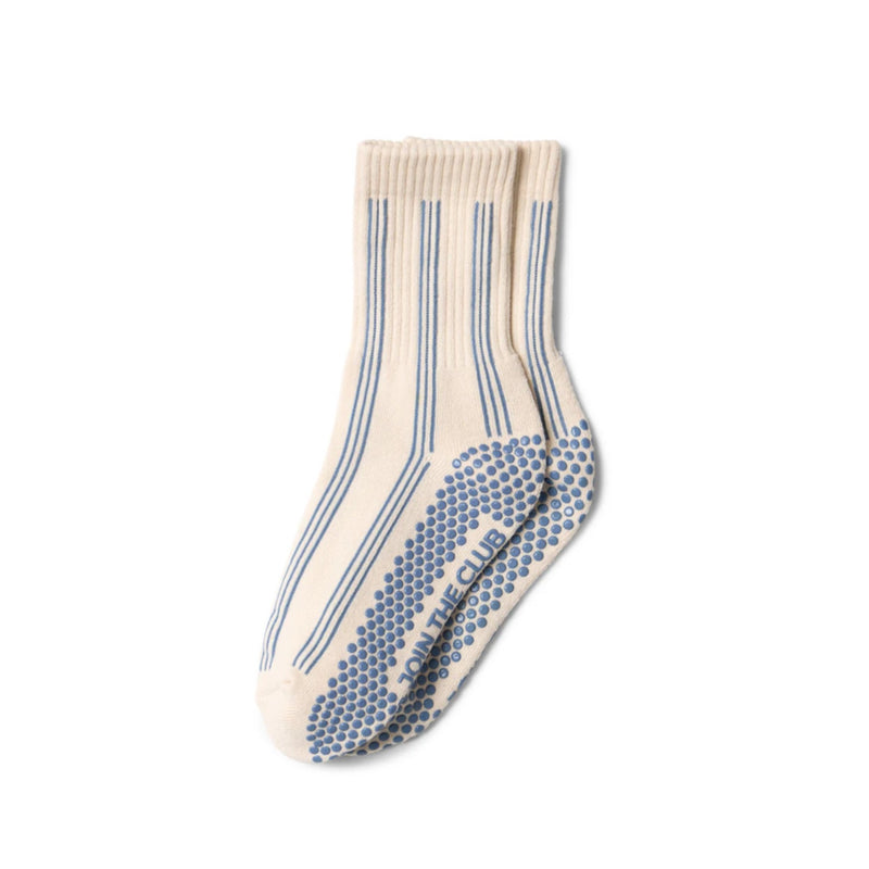 Club Martyn Pinstripe Crew Blue Grip Socks 1