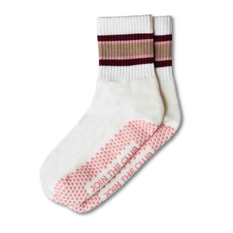 Retro Crew Grip Socks pink burgundy