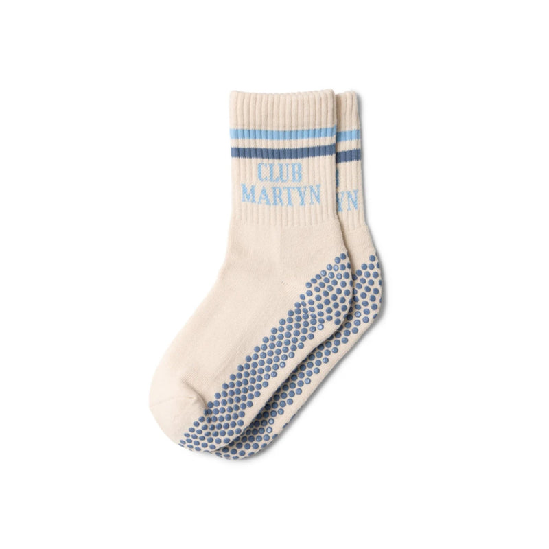 Club Martyn Signature Crew Blue Stripe Grip Socks 1