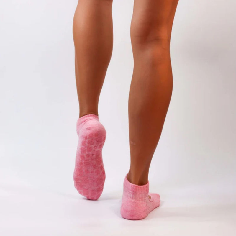 Core Chaud Ballet Grip Socks Heather Pink with Coral Grips