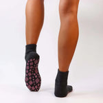 Core Chaud Quarter Heather Black With Pink Grips Grip Socks