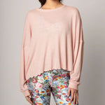 Emily Hsu Oversized Waffle Top Dusty Pink 4