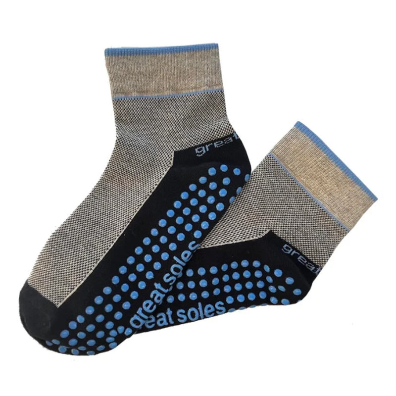 Great Soles Bailey Short Crew Grip Sock Blue/Black