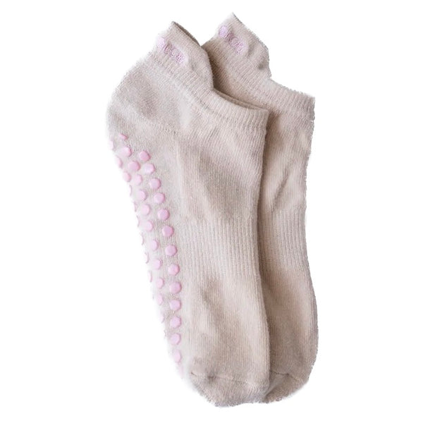 honey core ankle grip socks nude