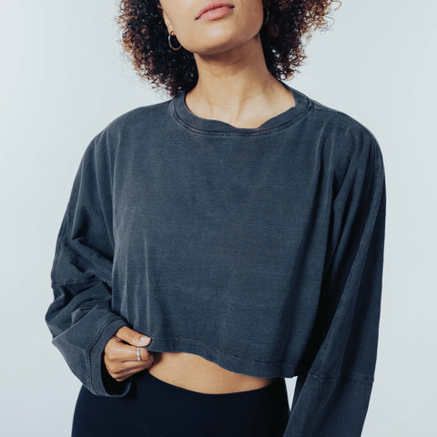 Joah Brown Slouchy Crop Long Sleeve - simplyWORKOUT