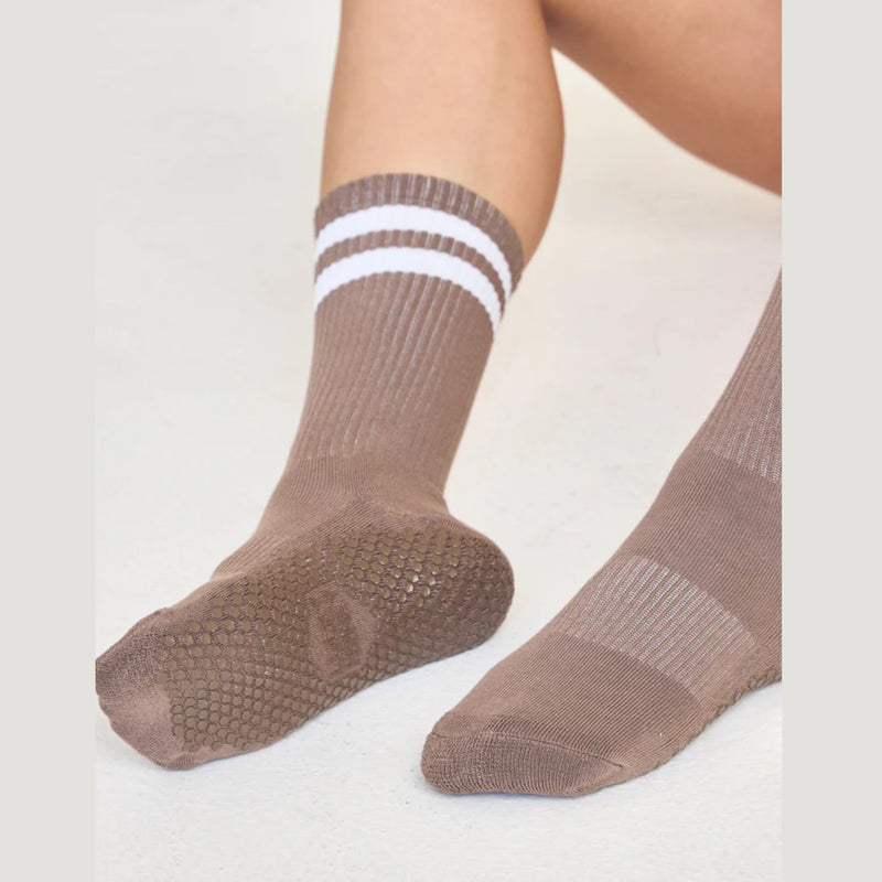 lucky honey dad sock grip cocoa crew