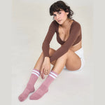 lucky honey dad sock grip mauve  crew