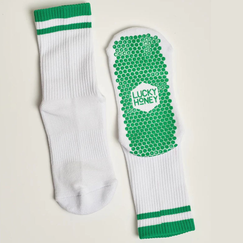 lucky honey coda Kelly green grip socks