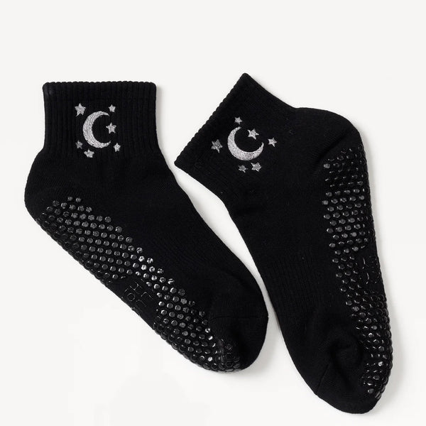 lucky honey sky grip sock black