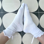 Juliet White Lucky Honey grip socks