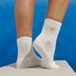 move active aperitivo crew ivory grip socks