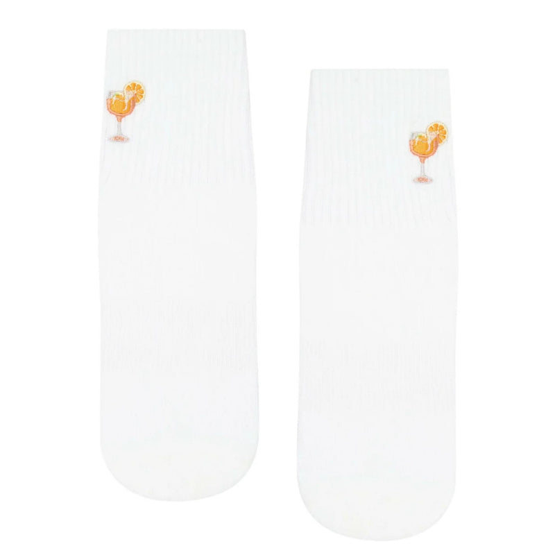 move active aperitivo crew ivory grip socks