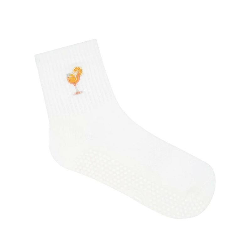 move active aperitivo crew ivory grip socks