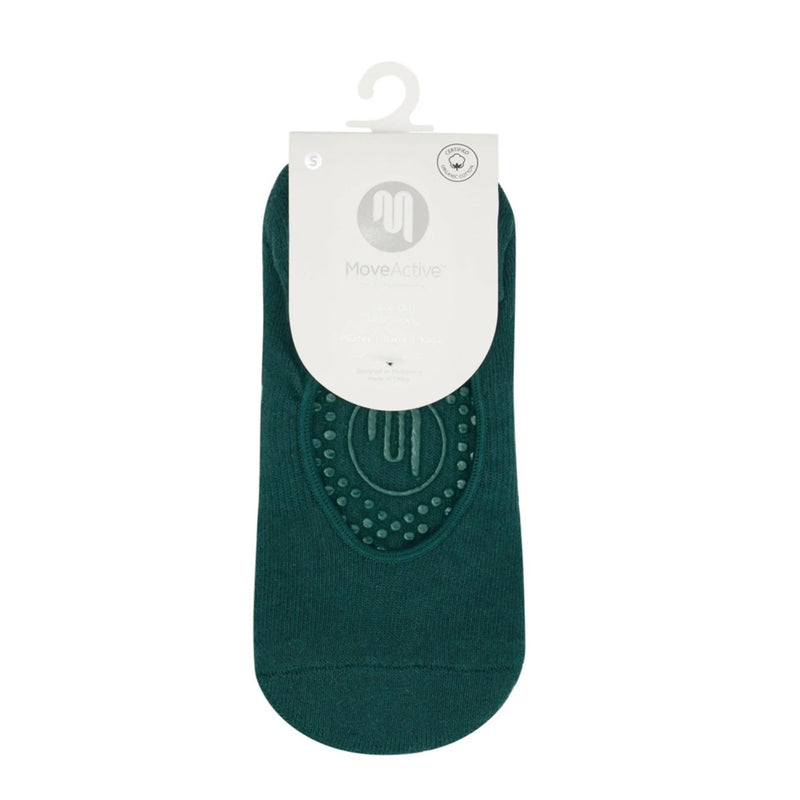 move active ballet forest green grip socks