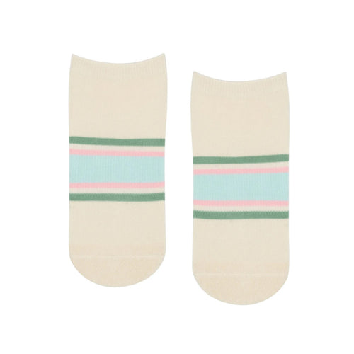 MoveActive Classic Low Rise Fleur Stripes Grips Socks 1