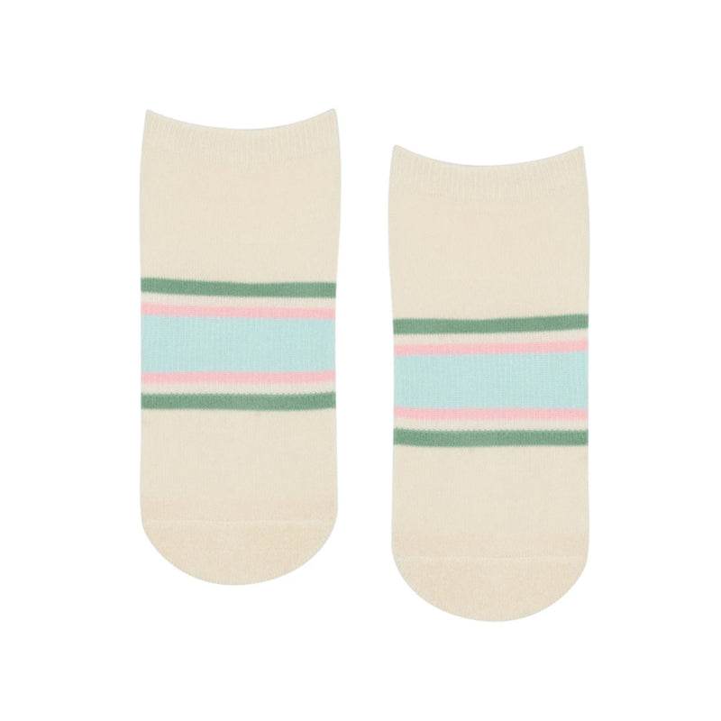 MoveActive Classic Low Rise Fleur Stripes Grips Socks 1