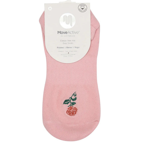 move active classic low rise vintage rose grip socks