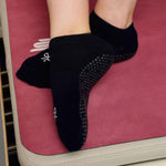 Move Active Classic Low Rise Whimsy Bow Dark Navy Grip Socks 1