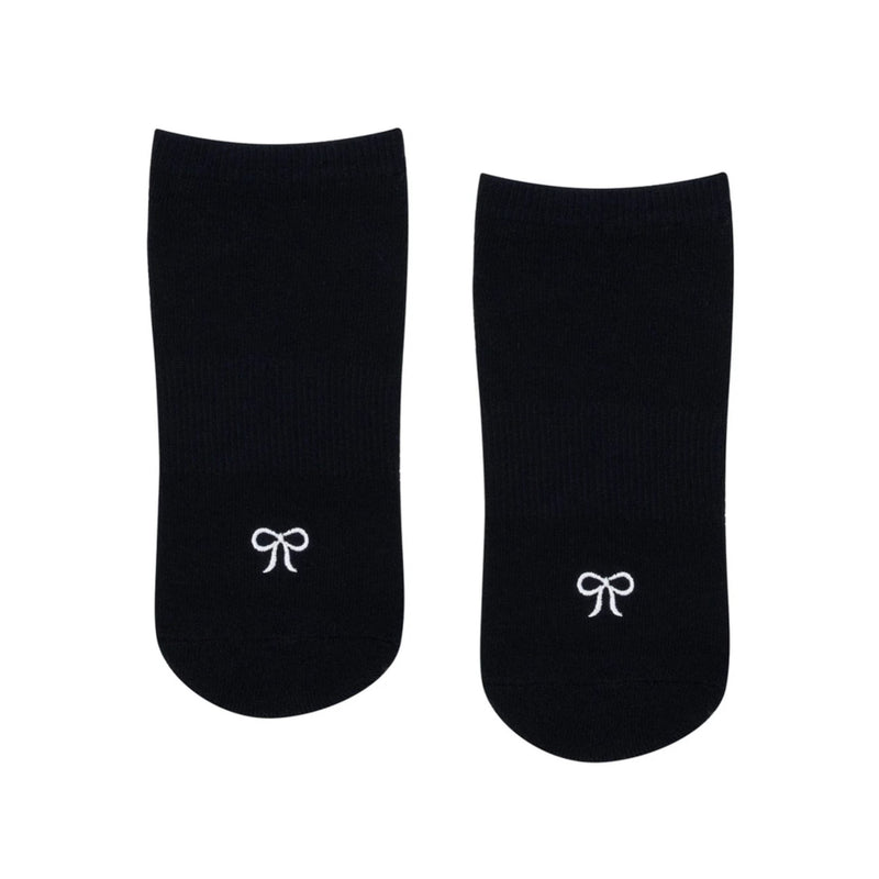 Move Active Classic Low Rise Whimsy Bow Dark Navy Grip Socks 5