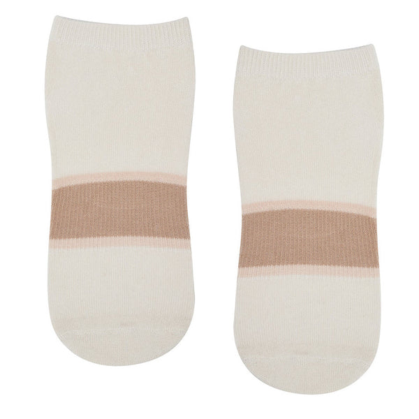 move active classic mocha stripes grip socks