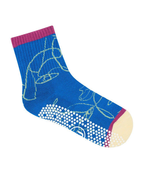 Move Active Crew Azure Abstract Grip Socks 3