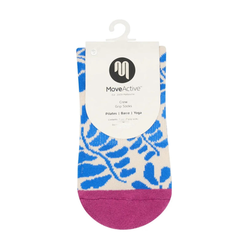 MoveActive Crew Azure Canvas Grip Socks 4