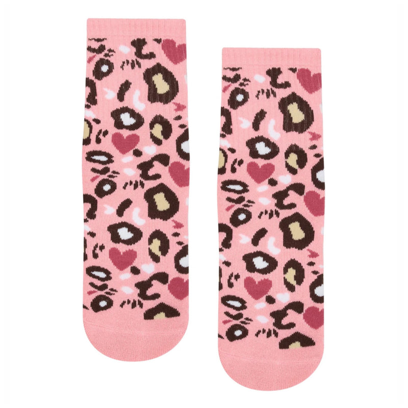 move active crew cheetah heart grip socks