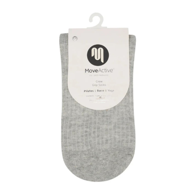 Move Active Crew Grip Socks Foundation Grey Marle