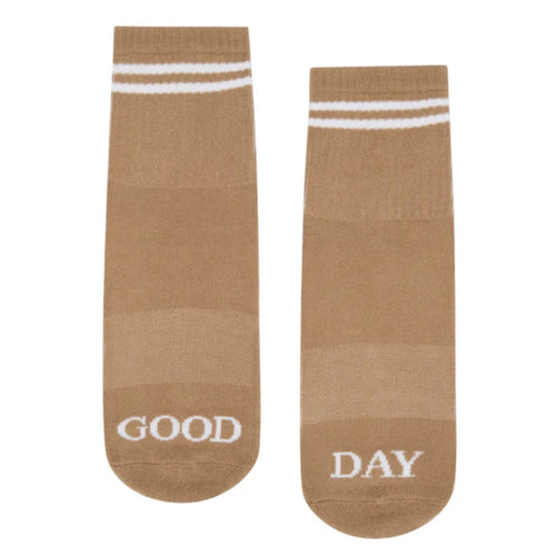 Move Active Crew Grip Socks Good Day Beige