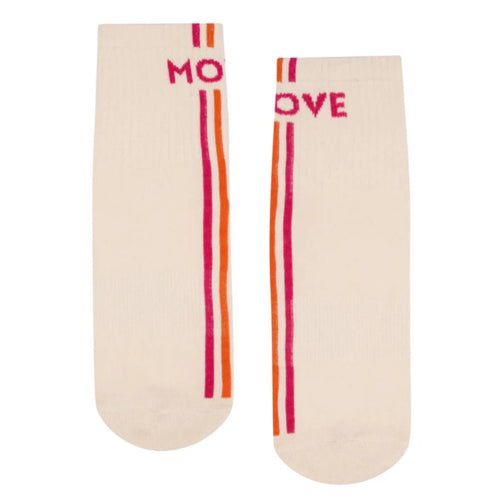 Move Active Crew Grip Socks Pink & Orange Stripes