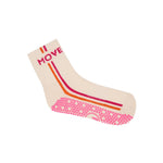 Move Active Crew Grip Socks Pink & Orange Stripes