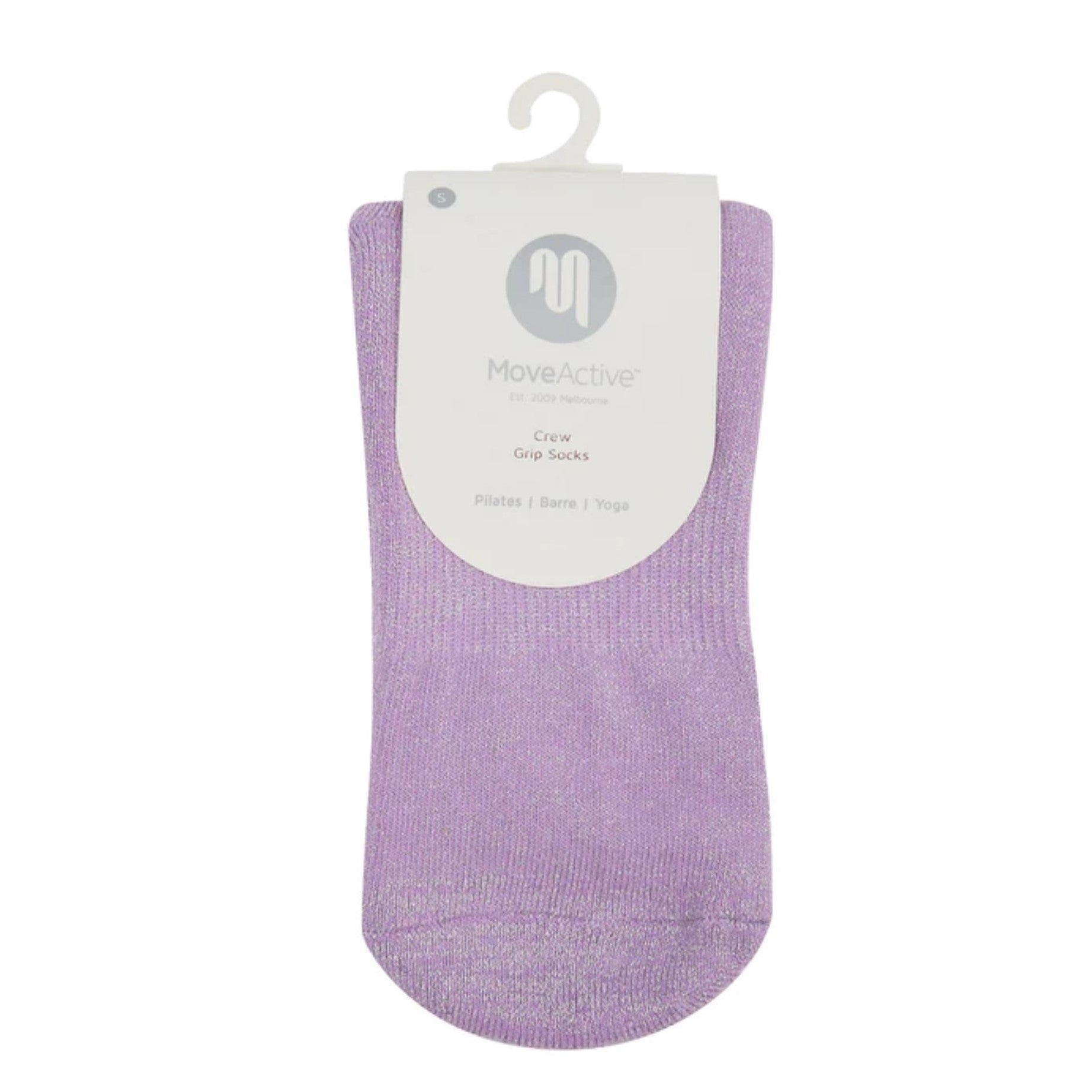 Crew Grip Socks Ribbed Sparkle Purple - MoveActive - simplyWORKOUT