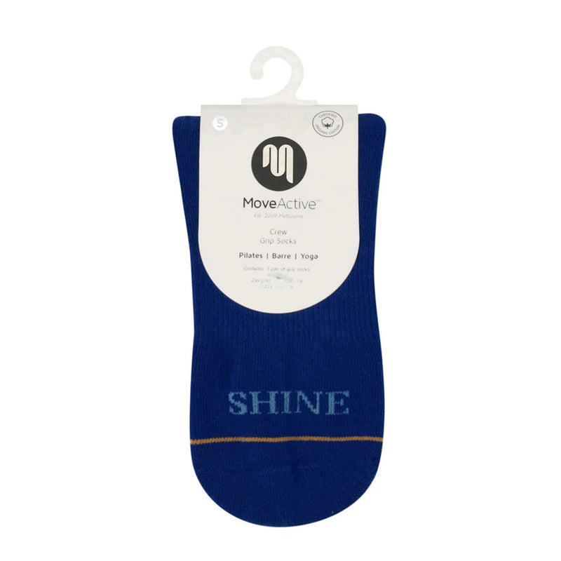 Move Active Crew Grip Socks Cobalt Rise and Shine 3