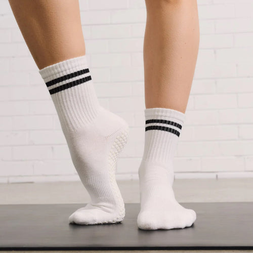 move active crew sporty stripe ivory and black