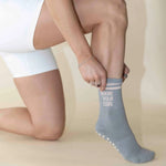 pilates honey adore your core grey grip socks