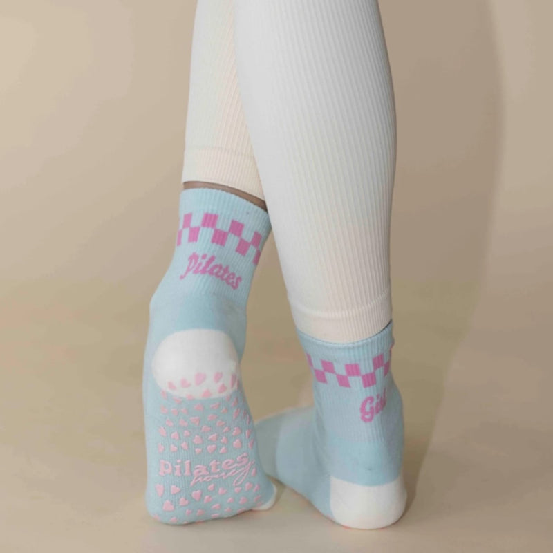 Pilates Honey Checkered Pilates Girl Grip Socks