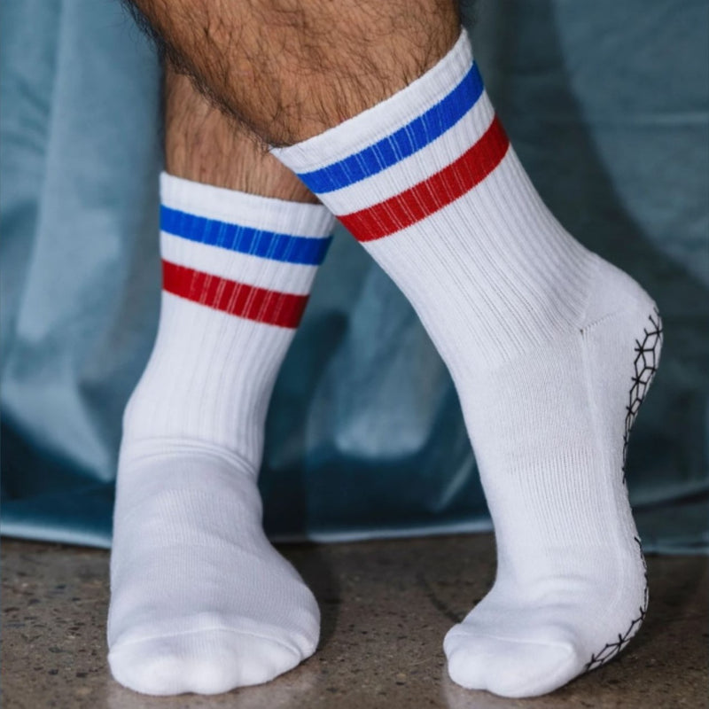 Pilates Honey Men's Vintage Crew Grip Sock